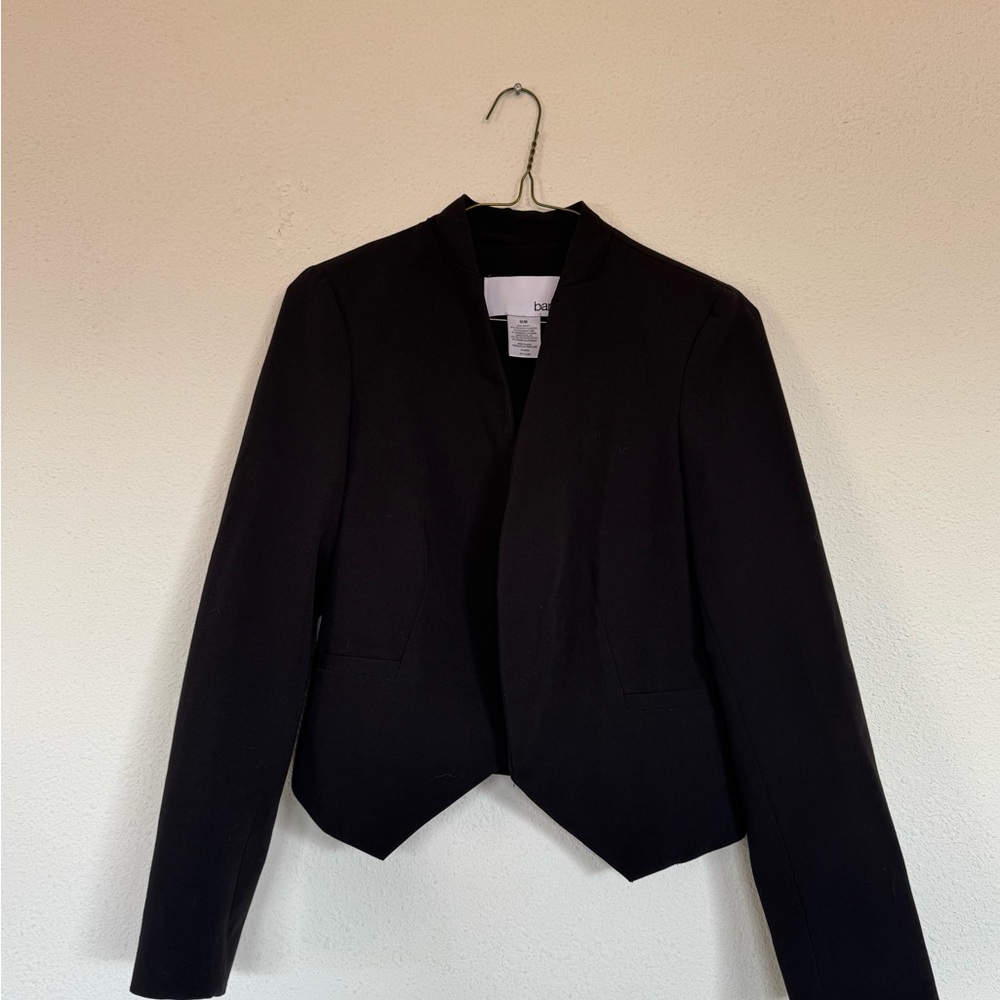 Bar III Black Cropped Open-Front Blazer